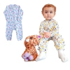Pijama Infantil Macacão Manga Longa Estampado Zíper Invertido 1 2 3 - 7092C