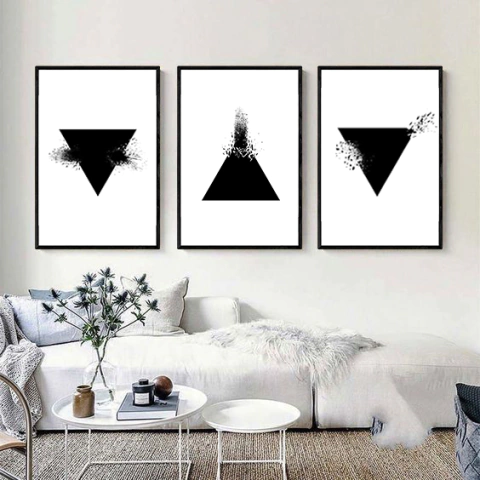 Set TRIÁNGULOS MONOCROMO