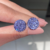 Brinco redondo de tamanho pequeno, modelo Ponteira/pizza cor roxo, cravejado manualmente com cristais