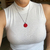 COLAR MODELO PONTEIRA ESTILO MANDALA CRAVEJADO COM CRISTAIS COR VERMELHO - comprar online