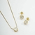 Conjunto de colar e brinco ponto de luz zircônia, banho de ouro 18K na internet