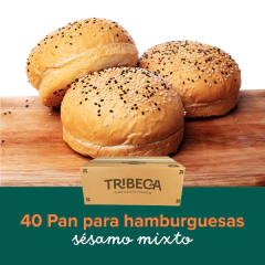Pan para hamburguesas sésamo mixto 90grs x40 unidades - comprar online