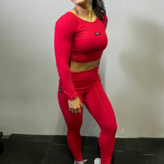 Cropped Formi manga longa Vermelho - comprar online