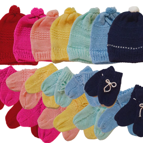 Kit 5 Peças Touca, Luva E Sapato De Crochê Para Bebê casaroque