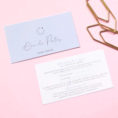 Cartão Garantia 250g - 9x5 cm - loja online