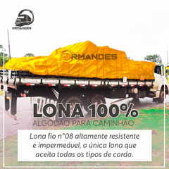 LONA ENCERADO PARA CAMINHÃO - 100% ALGODÃO - FIO Nº 08 - IMPERMEÁVEL - C/ HIDROREPELÊNCIA - MED. 3X2 C/ ILHOS DE 1.00 MT na internet