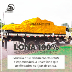 LONA ENCERADO PARA CAMINHÃO - 100% ALGODÃO - FIO Nº 08 - IMPERMEÁVEL - C/ HIDROREPELÊNCIA - MED. 2.50X2.50 C/ ILHOS DE 0.50 CM na internet