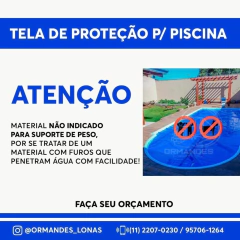 Tela De Proteção Para Piscina 7X3.70 - ORMANDES COMERCIO DE ENCERADOS E CORDAS