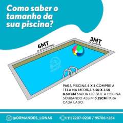 Tela De Proteção Para Piscina 10.50x5.50 - ORMANDES COMERCIO DE ENCERADOS E CORDAS