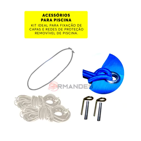 KIT DE INSTALAÇÃO DE LONA P/ PISCINA ( BUCHA / PINO E EXTENSOR ) 54 PEÇA