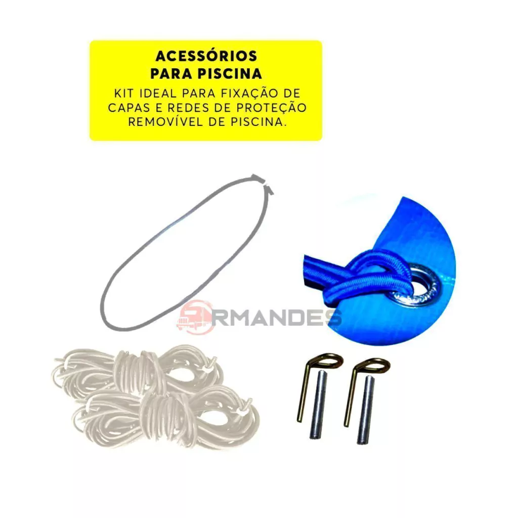 KIT DE INSTALAÇÃO DE LONA P/ PISCINA ( BUCHA / PINO E EXTENSOR ) 15 PEÇA