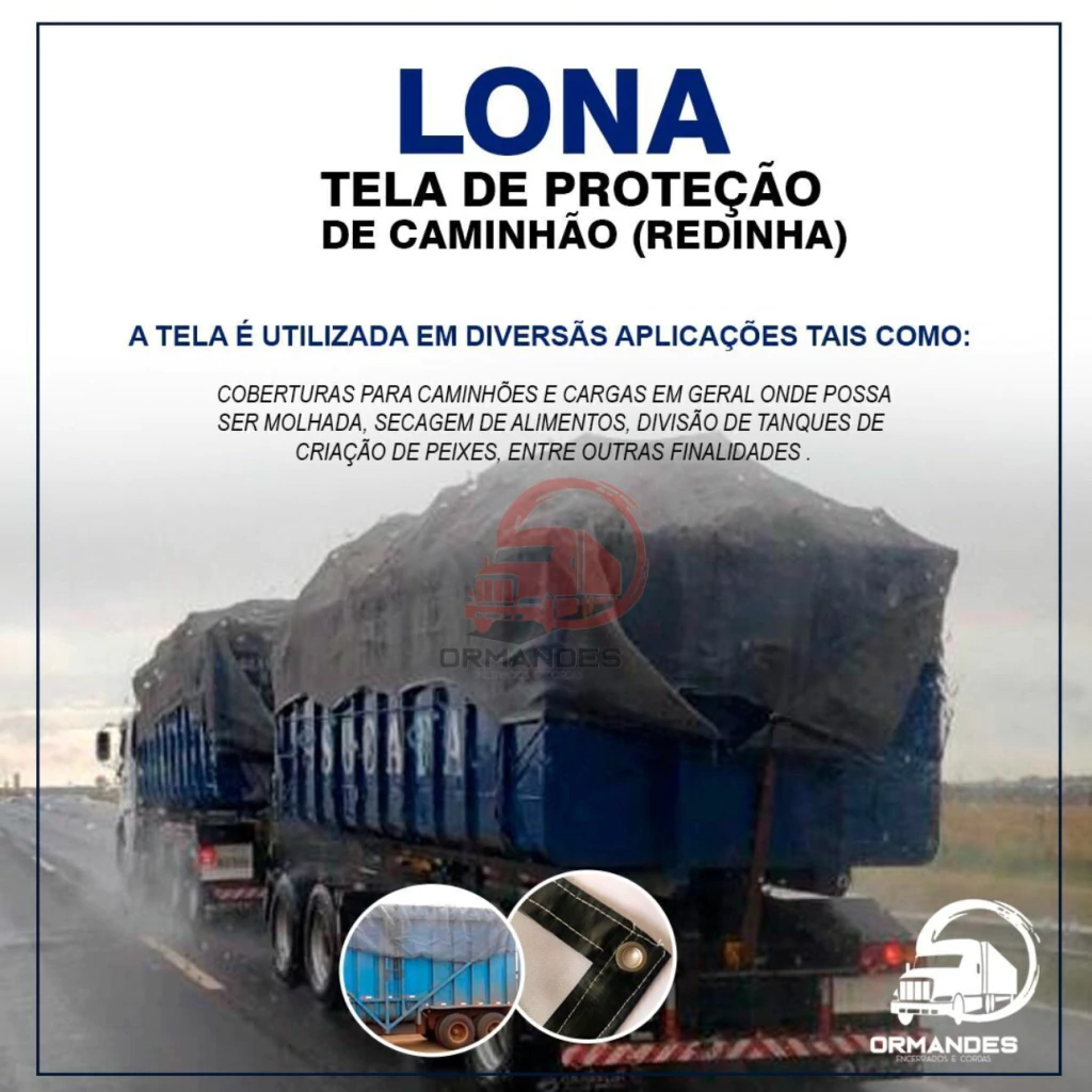 LONA TELA PROTEÇÃO DE CAMINHÃO CAÇAMBA APARA - MEDIDA 6x3