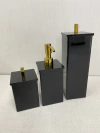 Kit 3 peças preto com dourado