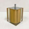 Porta cotonete/algodão em resina cristal dourado com cromado