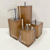 Kit de banheiro 4 peças em resina Cristal Marrom Claro com cromado - comprar online