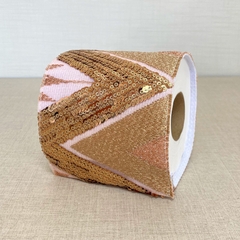 Capa de papel higiênico Red gold paetê