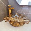 Cuba de Murano com pó de ouro 24k Magê 38cmx43cm