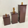 Kit 3 peças marrom perolado com Red gold