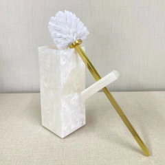 Porta escova sanitária perolado com dourado - comprar online