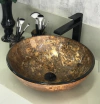 Cuba de vidro redonda tiger bronze 40cm ø