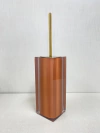 Porta escova sanitária em resina cristal Red gold com dourado