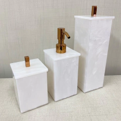 Kit 3 peças Branco perolado com Red Gold - comprar online