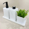 Kit 3 peças + bandeja 9x26 Branco com Preto