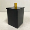 Porta cotonete/algodão preto com dourado