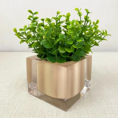 Vasinho em resina com verdes cristal champagne - comprar online