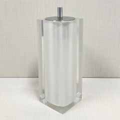 Porta escova de dentes em resina cristal pérola com cromado