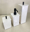 Kit 3 peças Branco perolado com preto fosco