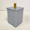 Porta cotonete/algodão cinza perolado com dourado