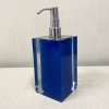 Saboneteira em resina cristal azul escuro com cromado