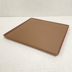Bandeja 24x24 cristal marrom claro