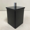 Porta cotonete/algodão preto com cromado