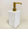 Saboneteira branco perolada com dourado