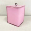 Lixeira Cristal Rosa com cromado