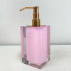 Saboneteira em resina cristal rosa com Red Gold