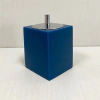 Porta algodao/cotonete em resina azul marinho com cromado