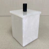 Porta cotonete/algodão Branco perolado com preto fosco