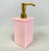 Saboneteira rosa chá com dourado