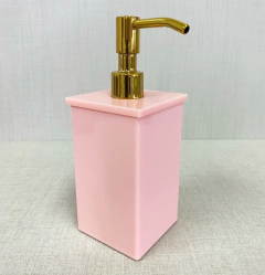 Saboneteira rosa chá com dourado