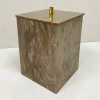 Lixeira Cappuccino Perolado com Dourado