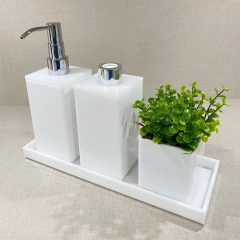 Kit 3 peças + bandeja 9x26 Branco com Cromado