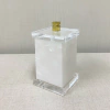 Porta cotonete/ algodão perolado com dourado tampa transparente