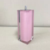 Porta escova de dentes em resina cristal rosa com cromado