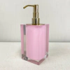 Saboneteira em resina Cristal rosa com Dourado