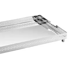 Bandeja Retangular Mirror Cross Grande Prata 65x40cm - St James - comprar online