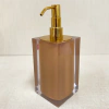 Saboneteira em resina cristal marrom claro com dourado