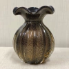 Murano com pó de ouro 24k trouxinha/fru-fru Preto M